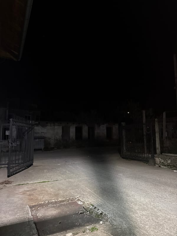 Nighttime alleyway documented in Berkovitsa, Bulgaria