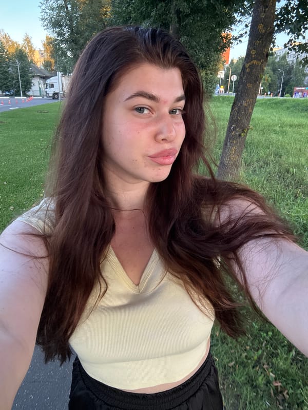 Sunset selfies at a grassy spot in Klin, Russia