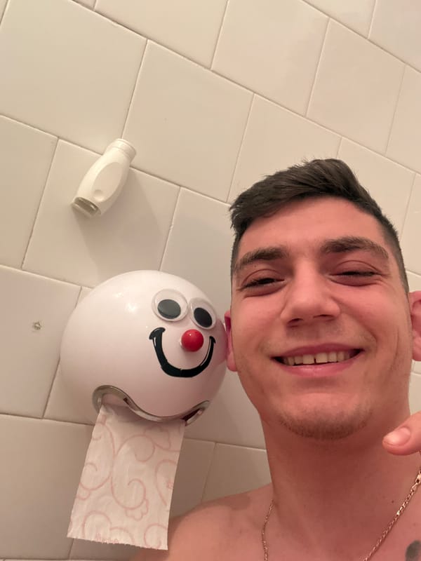 Man Takes Morning Bathroom Selfie