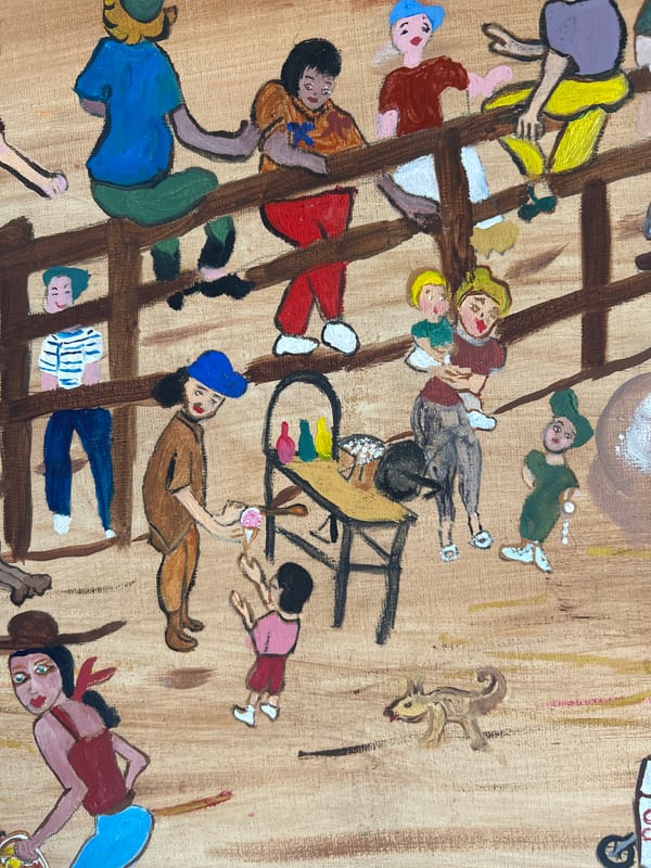 Art and cityscape observed from rooftop in Maracay, Venezuela