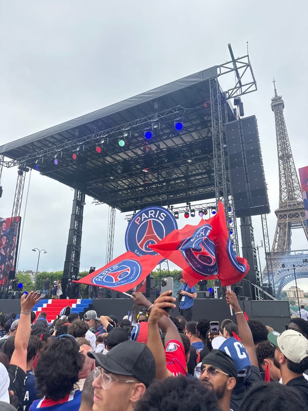 PSG fans gather near Eiffel Tower for celebration event