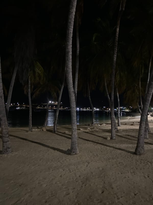 Nighttime waterfront scenes documented in Juan Griego, Venezuela
