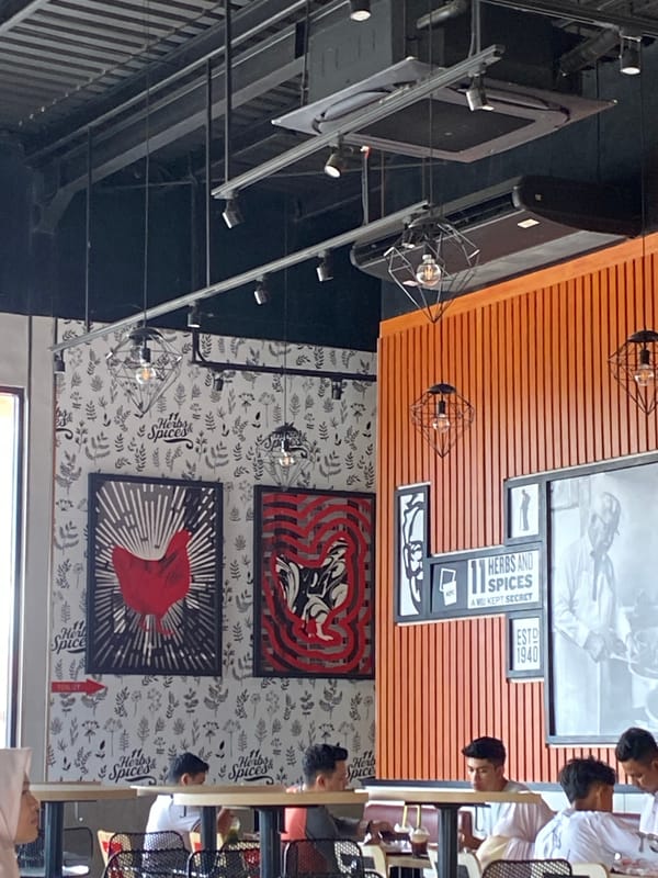 Inside a KFC in Lhoksukon on a quiet Friday morning