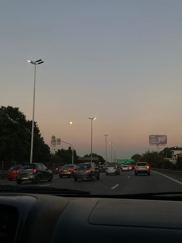 Evening traffic jam observed on Buenos Aires highway