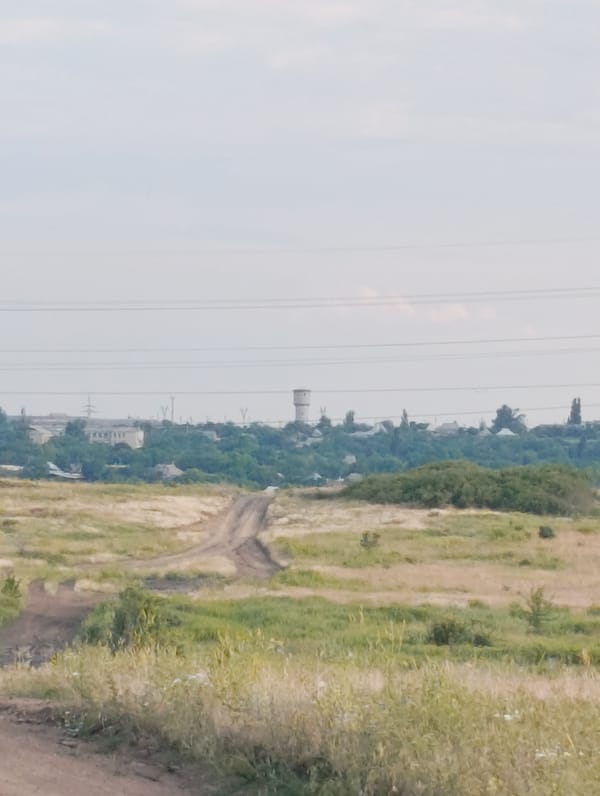 Rural roads and dry fields on the edge of Chystiakove, Ukraine