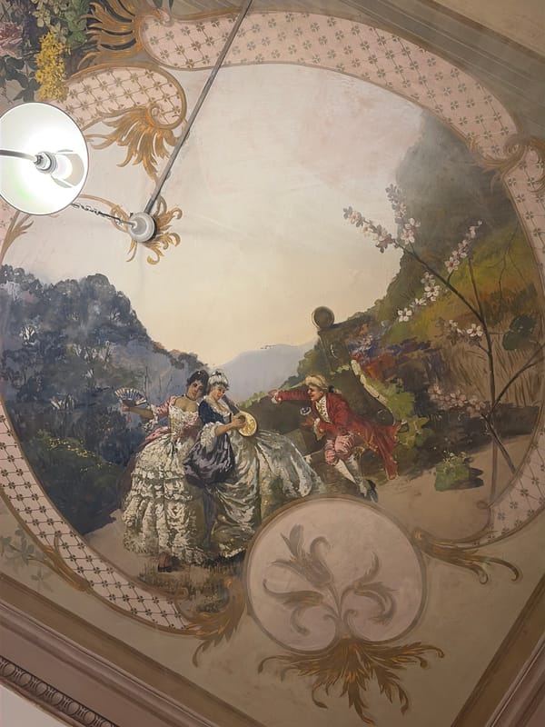 Period ceiling artwork observed in Naples building