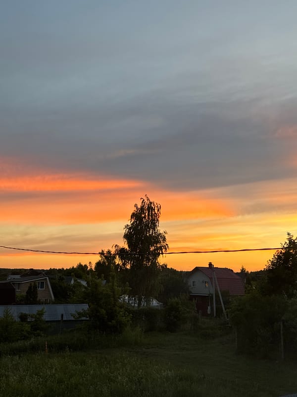 Sunset evening at home in Serpukhov, cat included.