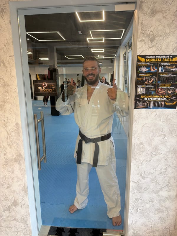 Afternoon at a Sofia karate gym, documented in selfies