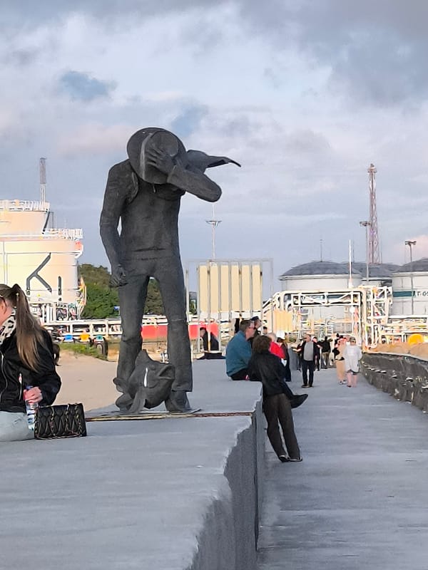 Evening harbor life documented in Klaipėda, Lithuania