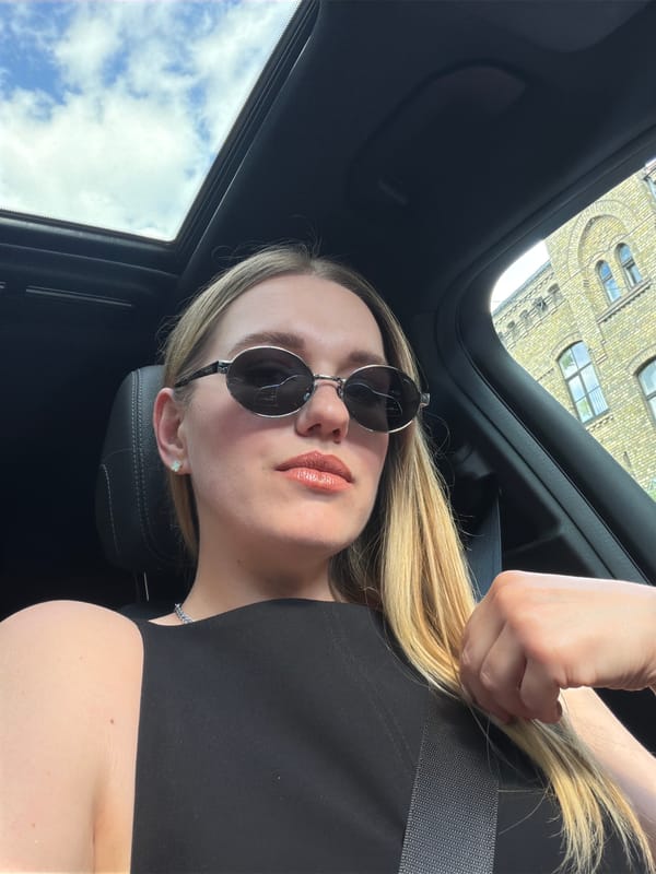 Sunroof open on a clear day in Riga