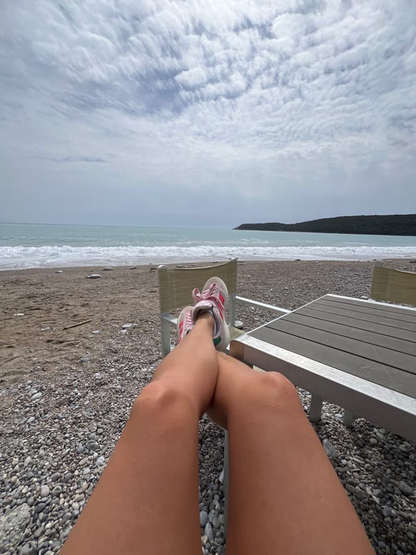 Quiet beach day captured at Prijevor, Montenegro coastline