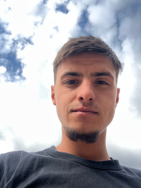Man takes morning selfie under cloudy skies in Plovdiv