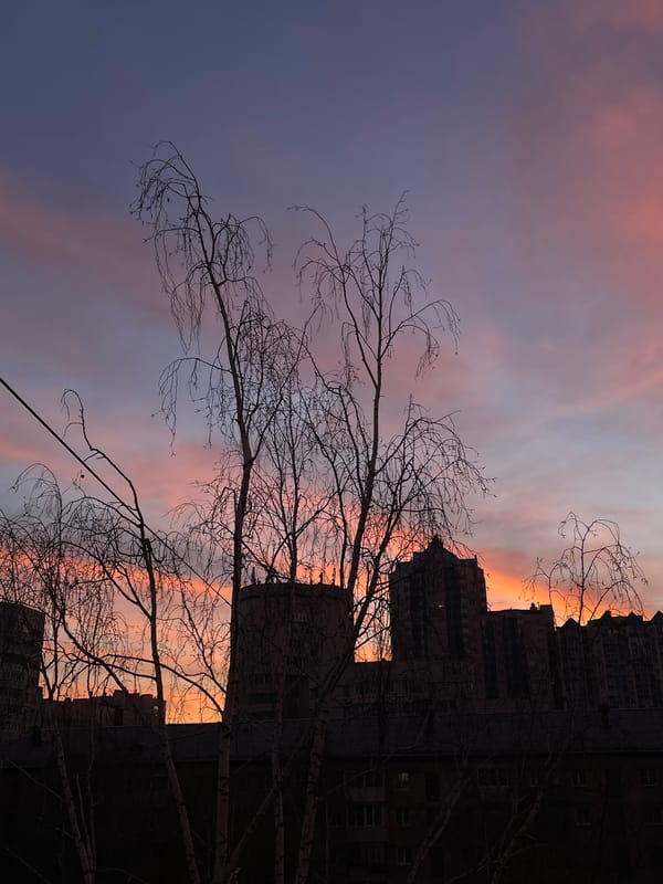 Dusk skyline captured in Yekaterinburg showing twilight colors