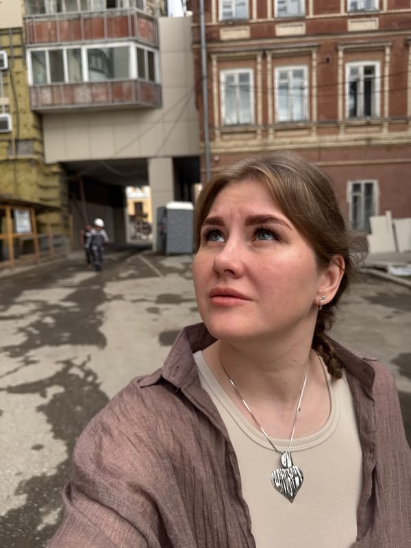 Young woman photographed on Perm street in early morning