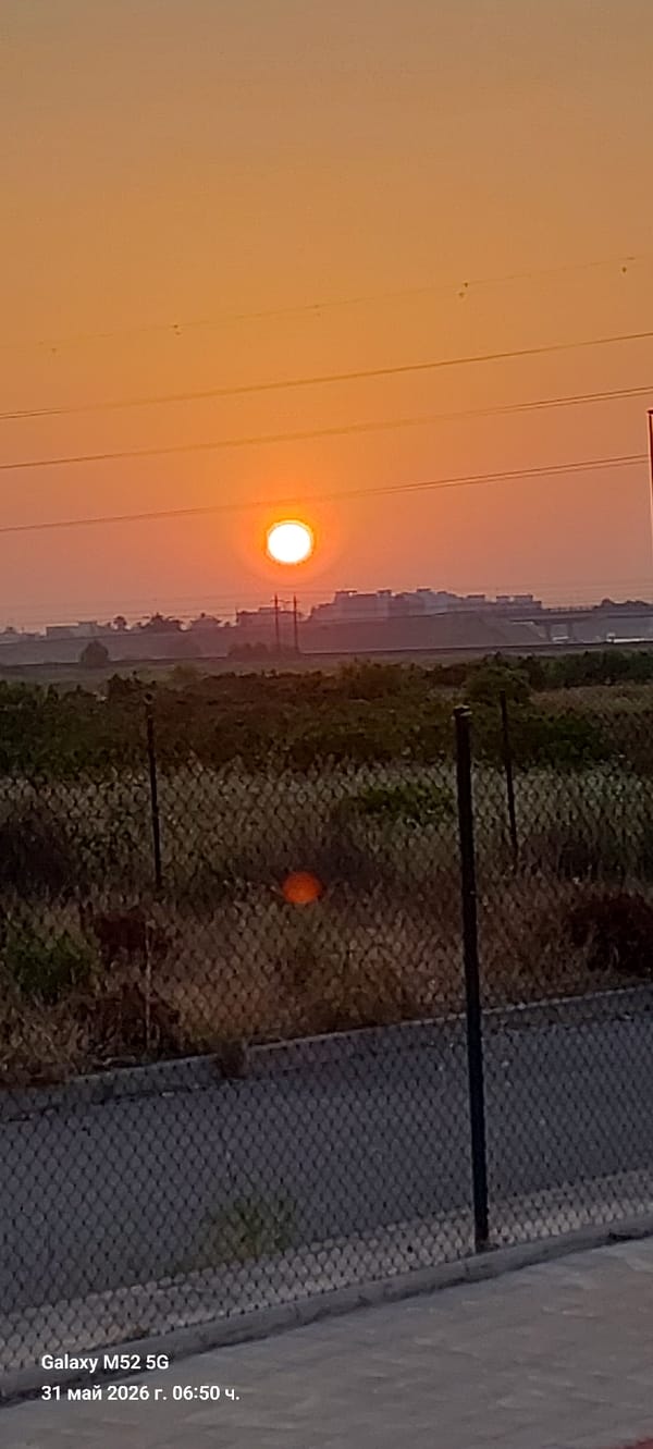 Sunrise landscape photographed near Alzira, Spain May 31