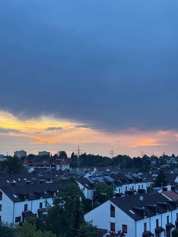 Wine and a sunset over Sindelfingen's rooftops