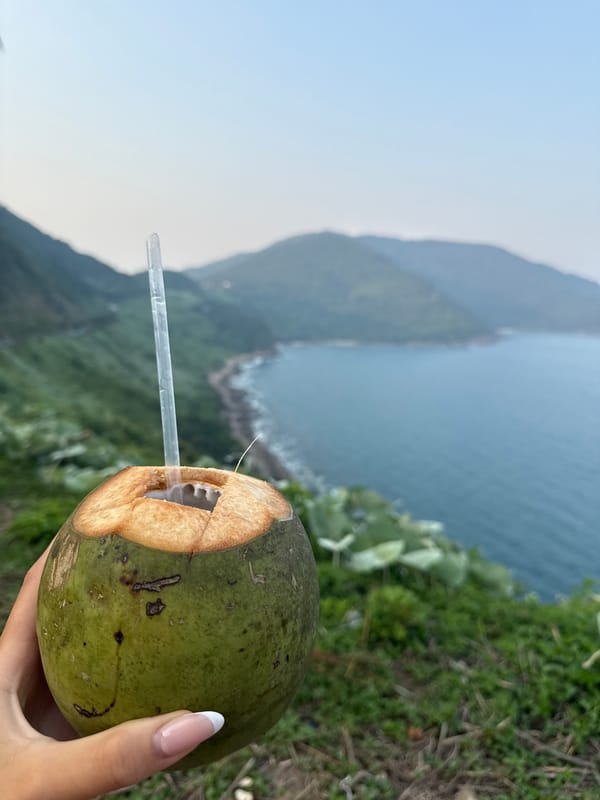 Morning drinks and selfie captured in coastal Đà Nẵng