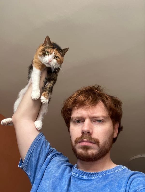 Red-haired man with cat observed in Tel Aviv morning