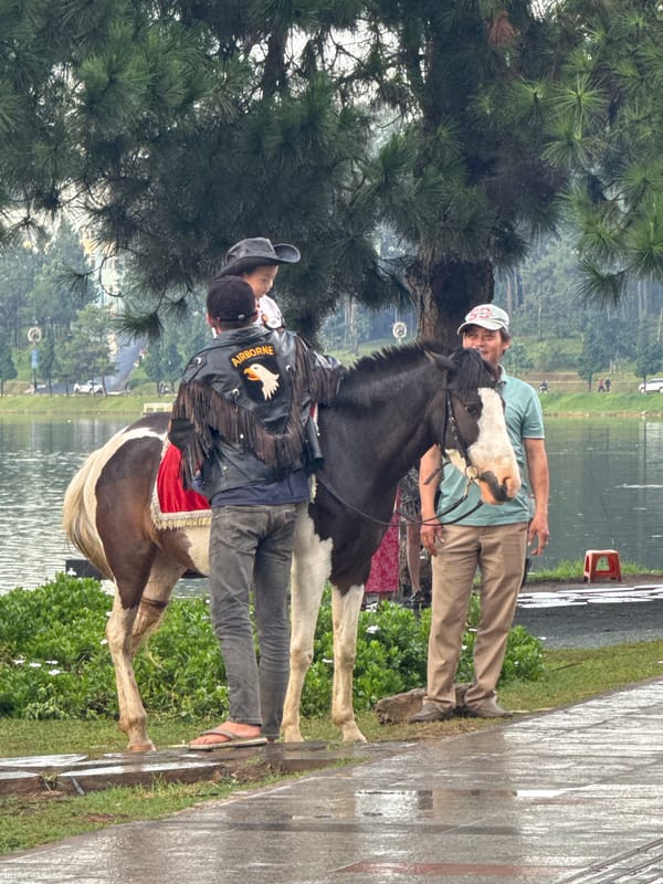 Tourist scenes around Xuan Huong Lake in Da Lat