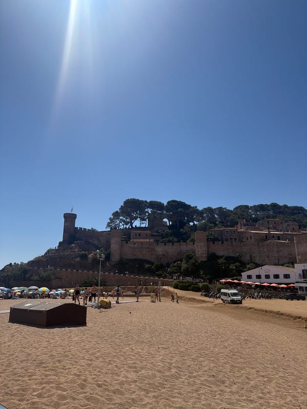 Boat trip along a Mediterranean coast with castle views