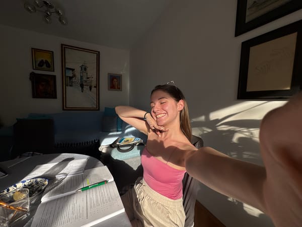 Woman takes selfies during study session in Burgas