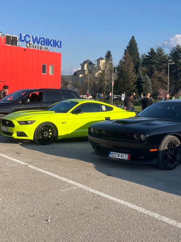 American muscle cars spotted in historic Veliko Tarnovo, Bulgaria