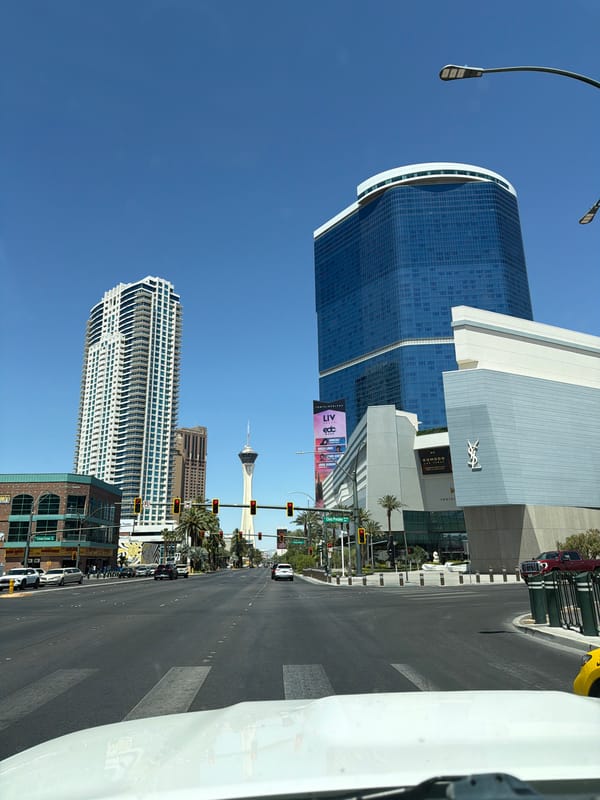 Las Vegas Strip landmarks photographed from Winchester street view