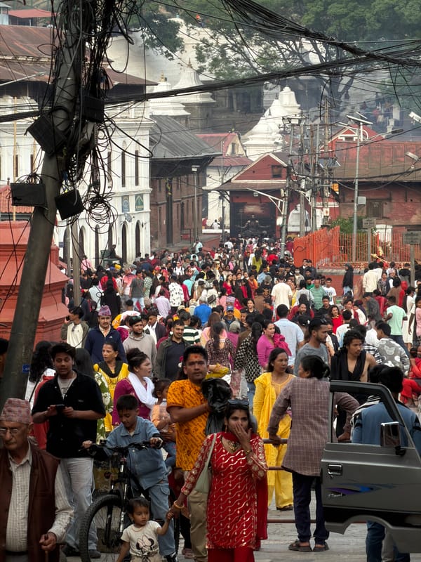 Large crowd fills street in Kathmandu Metropolitan City