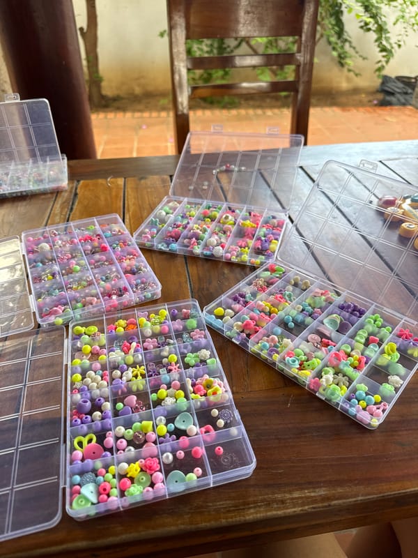 Craft supplies and LEGO toys documented in Vietnam