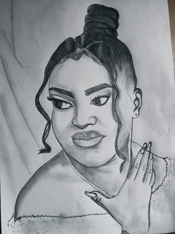 Artist documents portraits and water bottle in Abuja