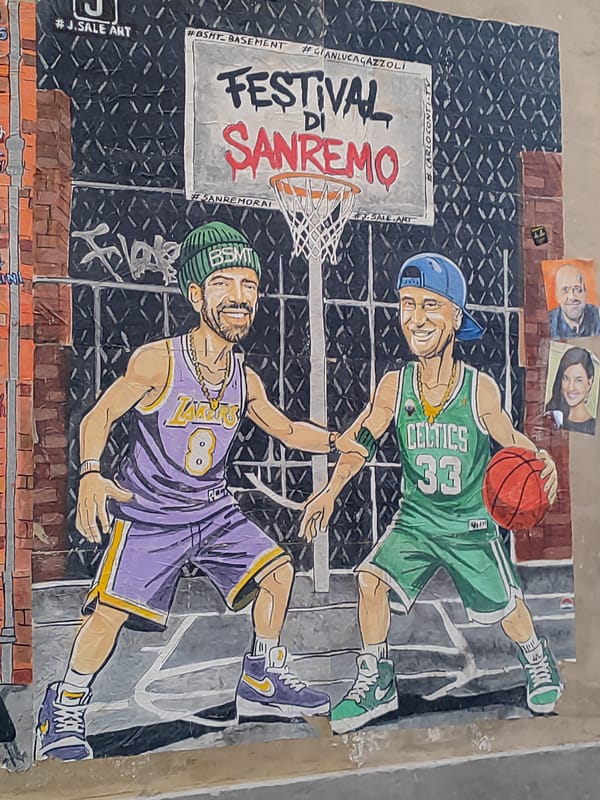 Daily life unfolds on Sanremo streets during afternoon hours