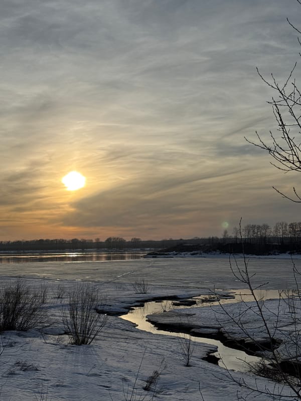 Spring sunset moments captured along Kama River, Chaikovsky, Russia