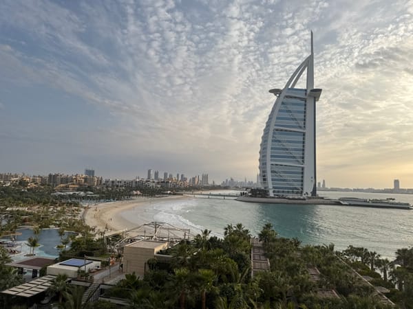 Dubai Jumeirah area captured from multiple perspectives near Burj Al Arab