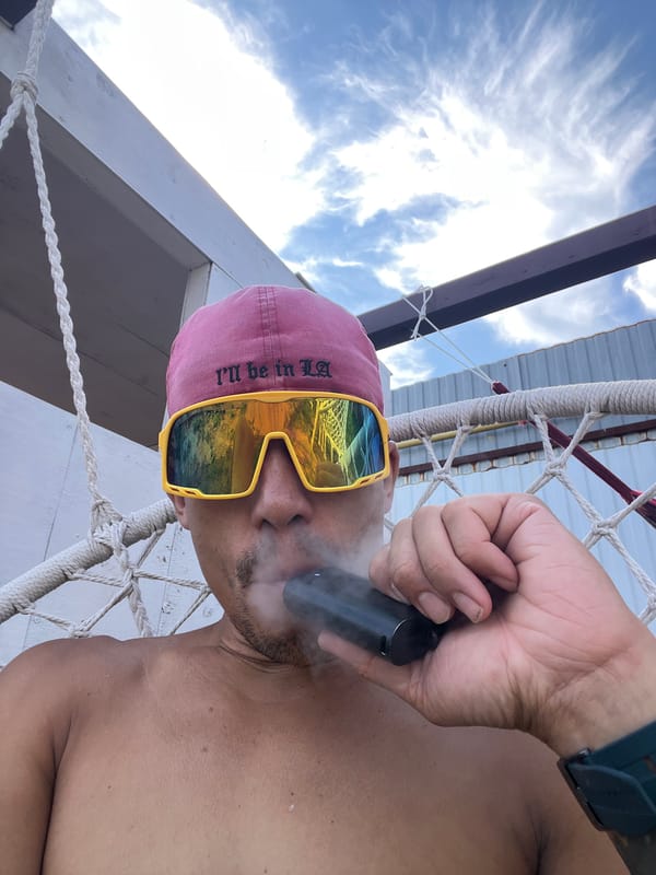 Vaping in the sun in Chaikovsky, Russia