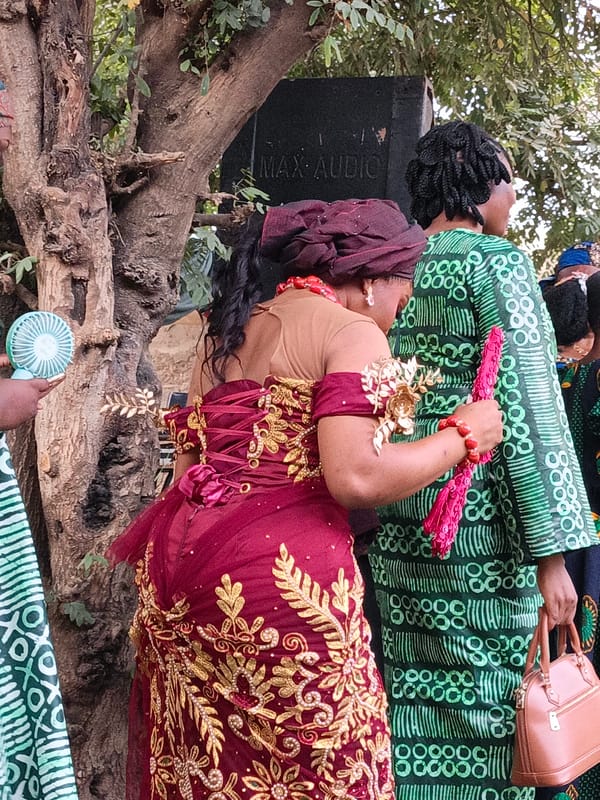 Traditional wedding celebration with music and dancing in Gafan, Nigeria