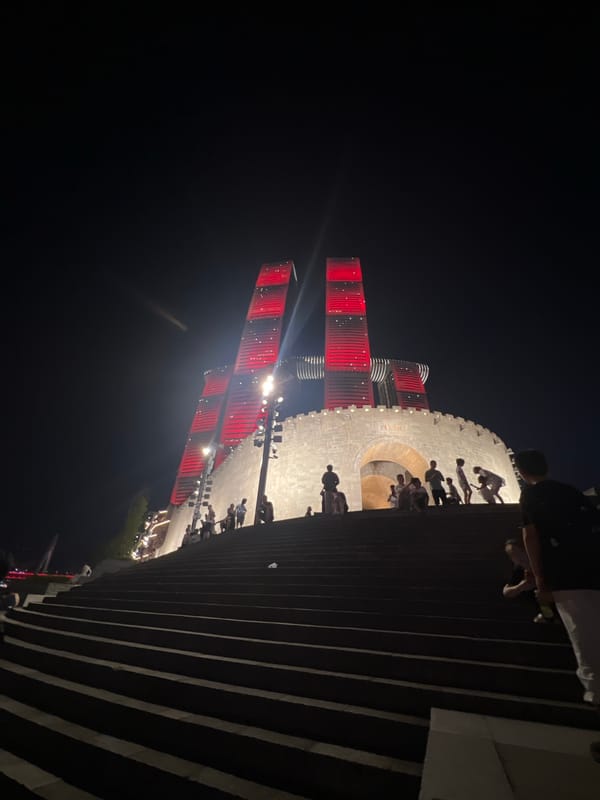 Chongqing's Yangtze riverfront lit up at night
