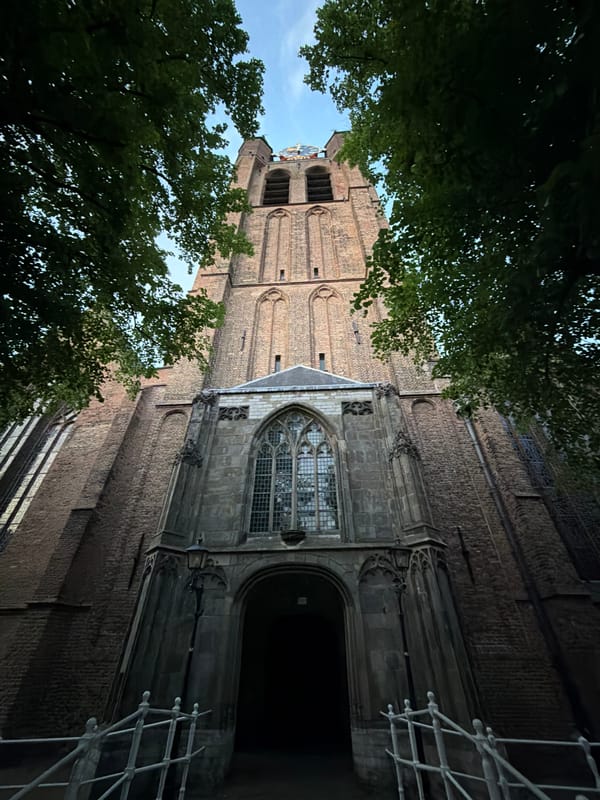 Evening documentation of Delft landmarks and architecture
