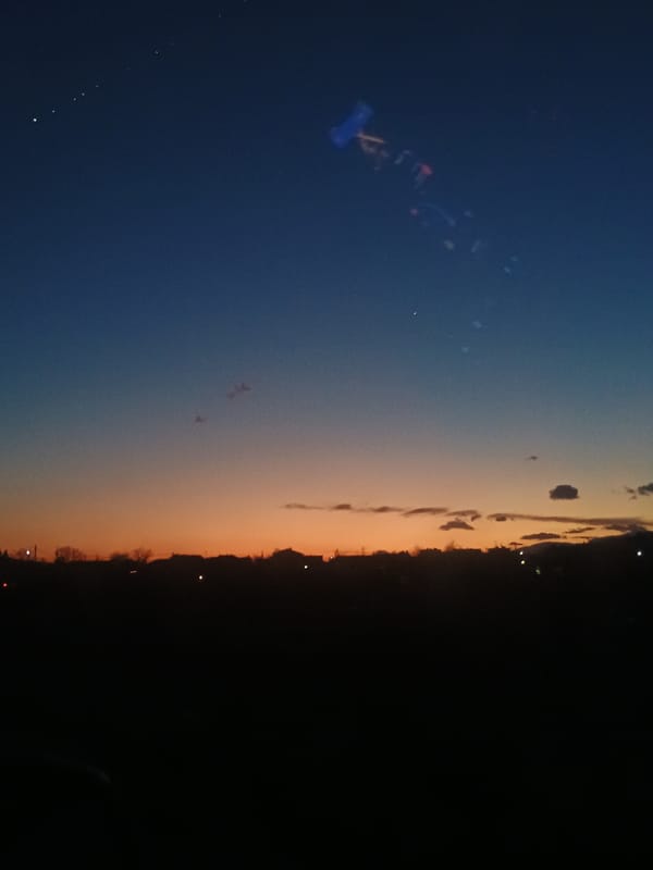 Sunset observed over urban Maglizh, Bulgaria Wednesday evening