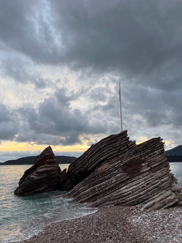Evening coastal documentation captures Montenegro Adriatic twilight scenes