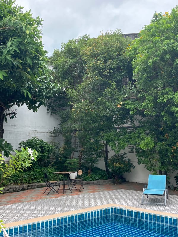 Morning tea ceremony observed at Thai residence poolside