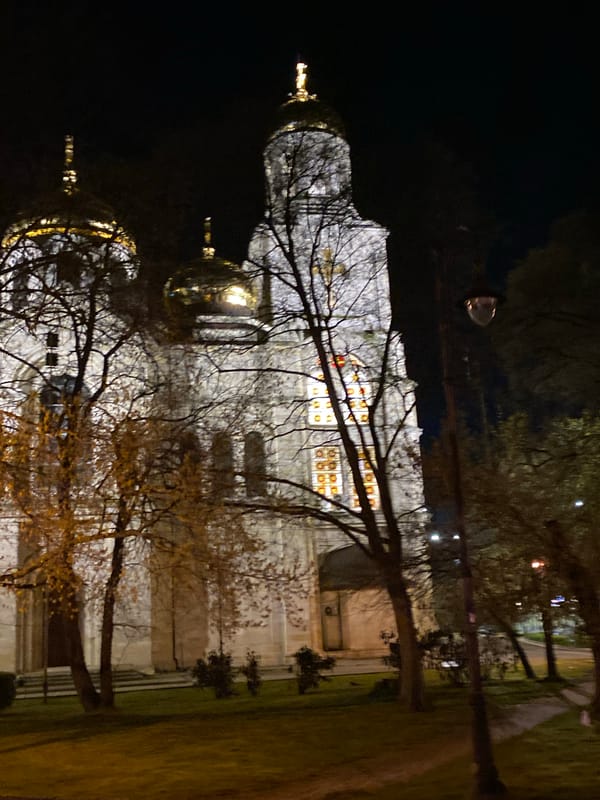 Evening documentation captures illuminated Varna landmarks in Bulgaria