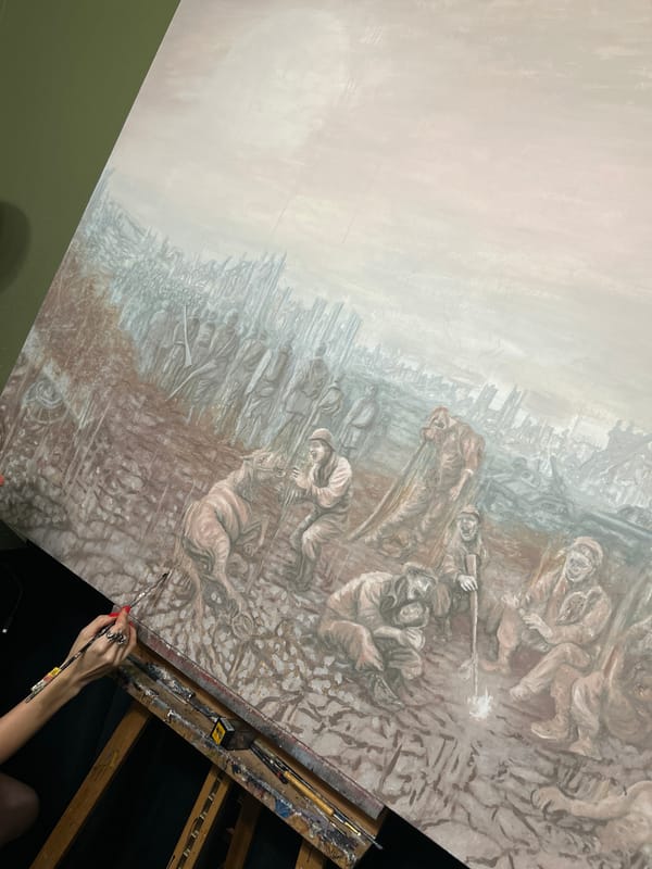 Artist creates war painting in Cape Coral studio