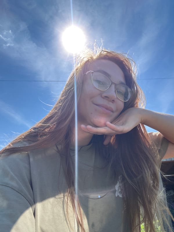 Back-to-back outdoor selfies in Kharnavy, Russia