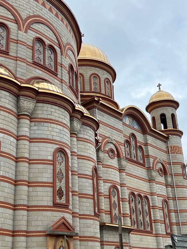 Architectural details captured at Ternopil cathedral