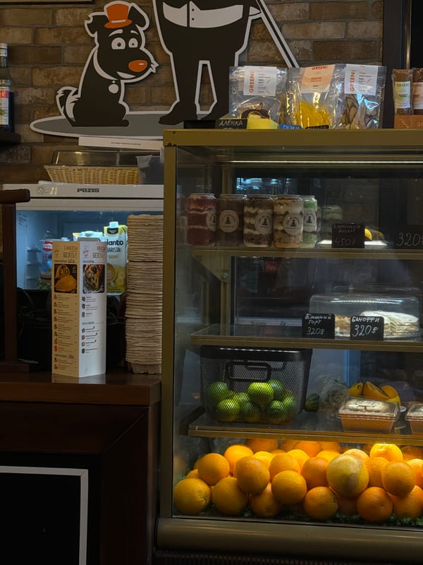 Coffee shop visit documented in Sochi, Russia