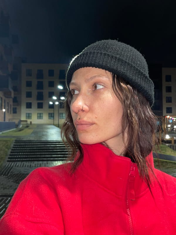 Nighttime portrait captured of young person in Izhevsk