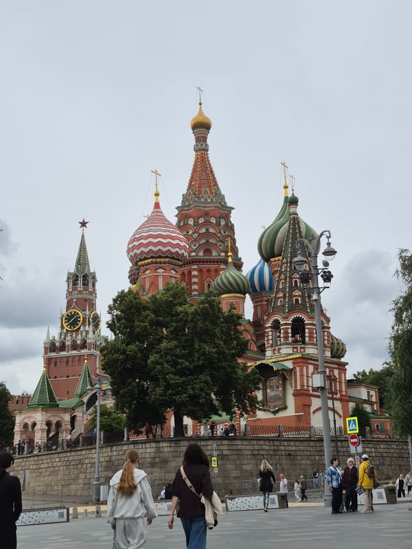 Moscow streets lit up with festive decorations near Red Square