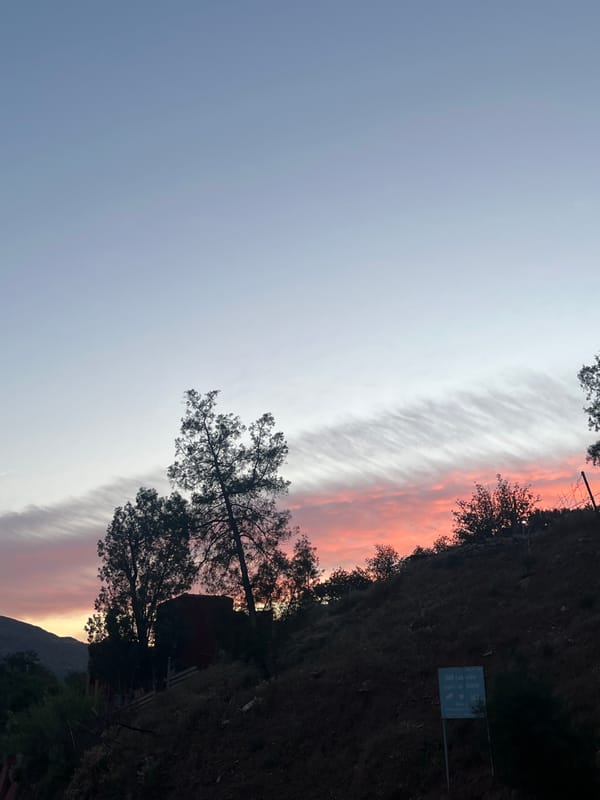 Twilight captured at Bin El Ouidane with colorful mountain vista