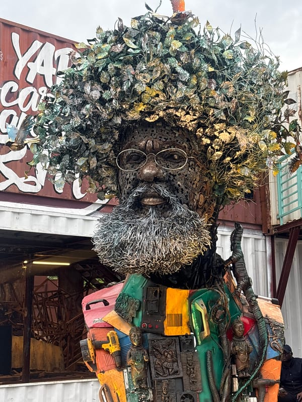 Recycled metal sculpture exhibition in Karum, Nigeria