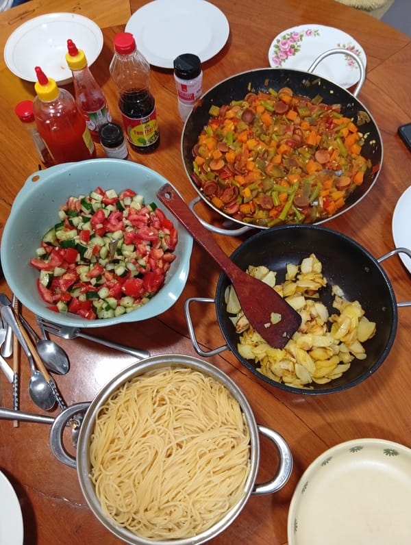 Home meal preparation captured in Da Lat, Vietnam
